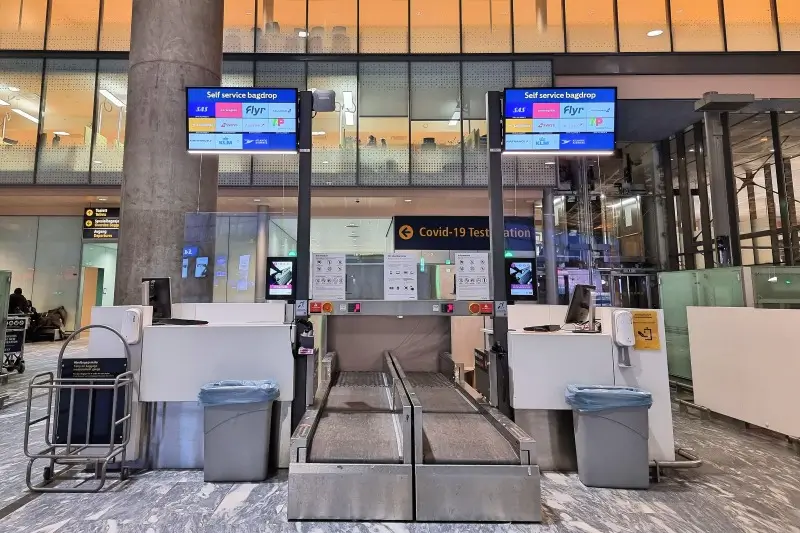 オスロ空港の荷物預け入れエリア