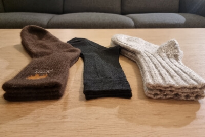 厚手ウール靴下の比較写真