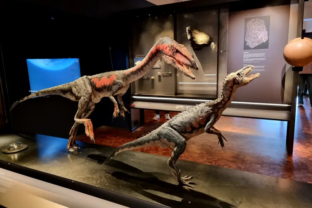 トロムソ博物館に展示された2体の恐竜の模型